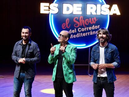 Javier Sancho, José Corbacho y Santi Millán, durante el espectáculo.