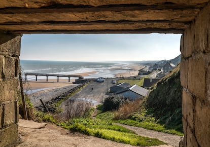 Playa de Omaha desde dentro del bunker