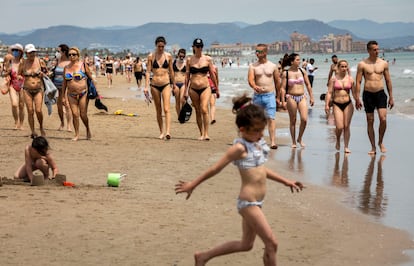 Aspecto de la playa de la Malvarrosa de Valencia, el pasado sábado.