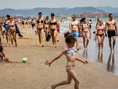 Aspecto de la playa de la Malvarrosa de Valencia, el pasado sábado.