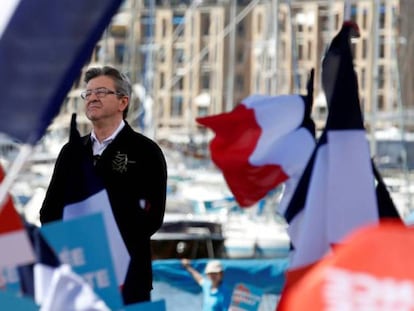 Jean-Luc Melenchon durante un mitin en Marsella este miércoles.