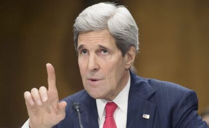 John Kerry, durante uma audiência no Senado.