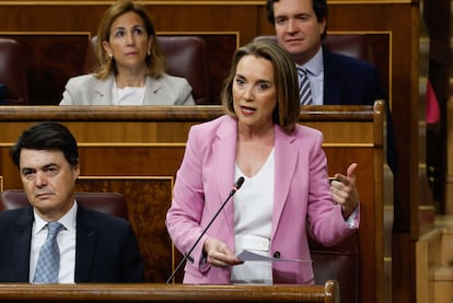 La portavoz del Partido Popular en el Congreso, Cuca Gamarra, este miércoles en el Congreso.