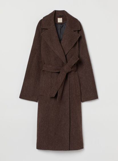 Este abrigo de lana con acabado cepillado está rebajado de 149 a 89,99 euros para miembros de H&M (solo tienes que registrarte).