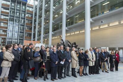 Huelga de jueces y fiscales, este lunes en la Ciudad de la Justicia de Valencia.