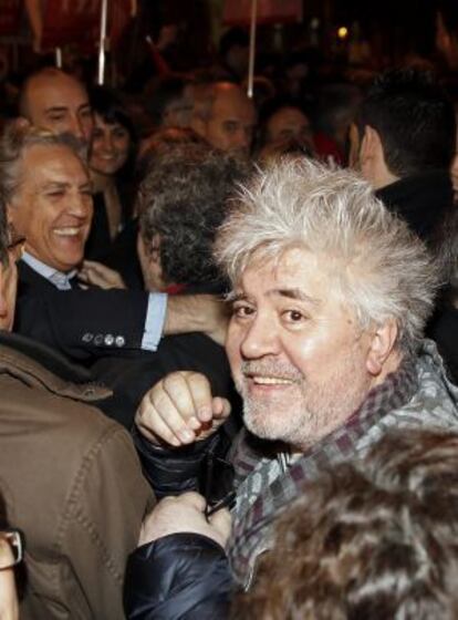 Almodóvar, durante la reciente huelga general en Madrid.