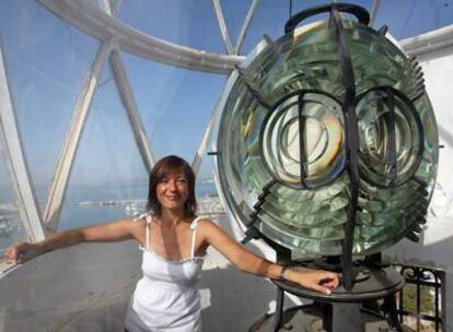 María Gámez Gámez, en el faro de Punta Doncella.