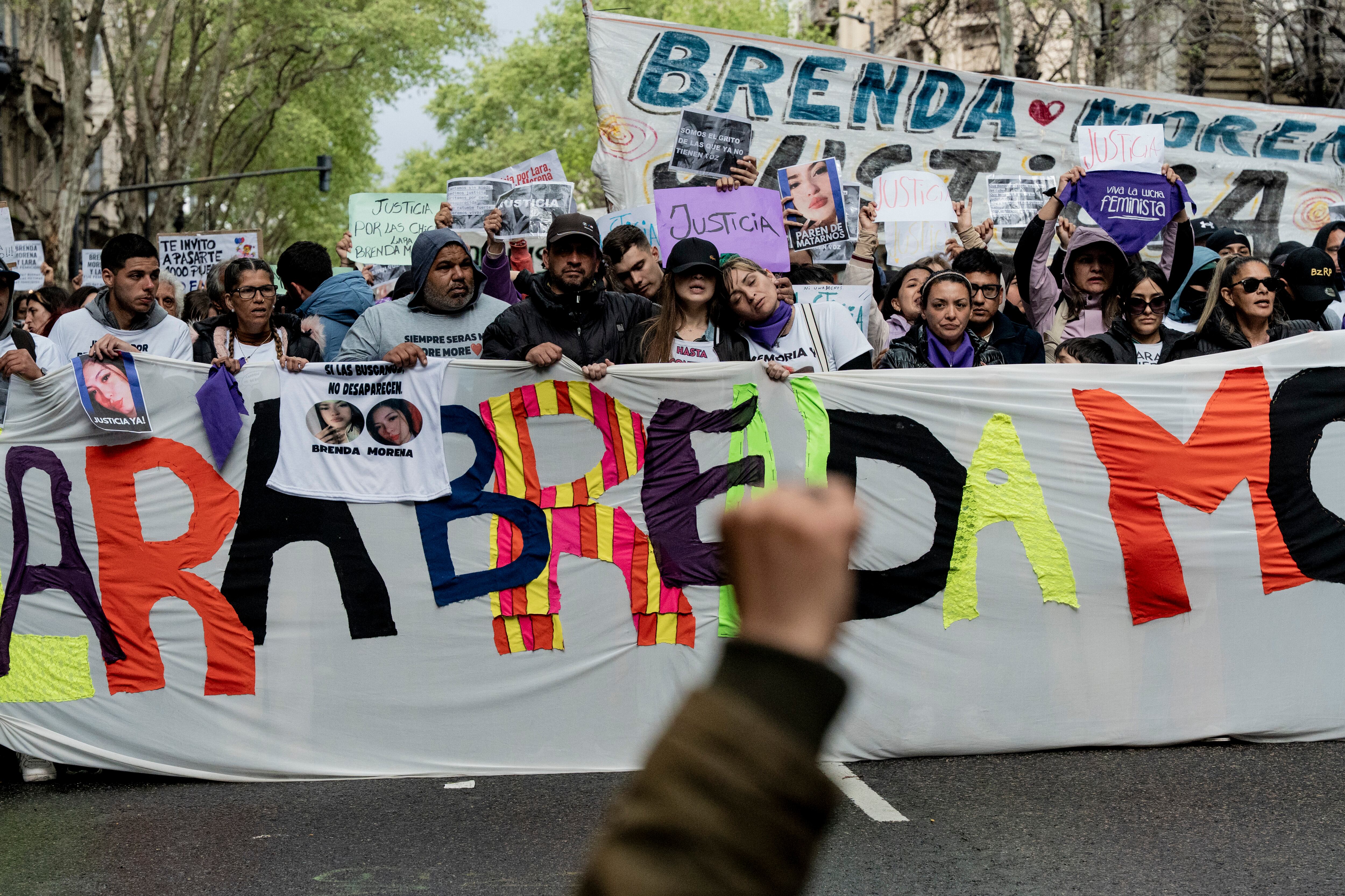 Protesta por las jóvenes asesinadas en Florencia Varela el pasado 19 de septiembre.