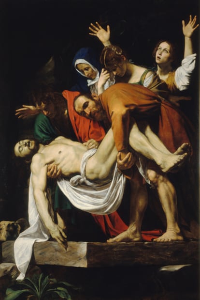 Caravaggio's The Entombment of Christ, currently on loan to the Prado Museum from the Vatican.