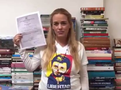 Imagem divulgada no Twitter de Lilian Tintori.