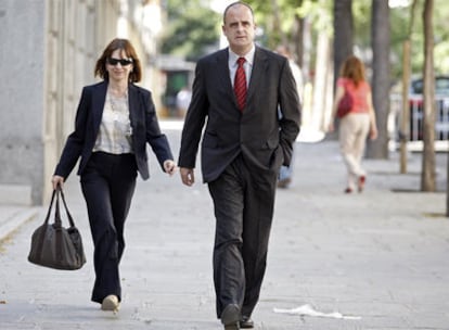 El portavoz del PNV en el Parlamento vasco, Joseba Egibar, a su llegada al Tribunal Supremo.
