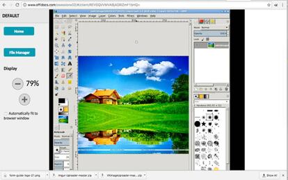 Esta extensión abre directamente una versión online de GIMP