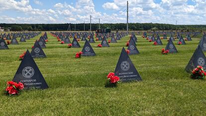 The Wagner Group area at Bakinskaya cemetery, Krasnodar, June 18.