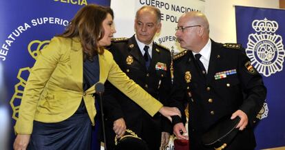 Carmen Crespo, Eugenio Pino y Francisco Arrebola.