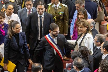 Gabriel Boric en el Congreso Nacional al finalizar su segunda Cuenta Pública.