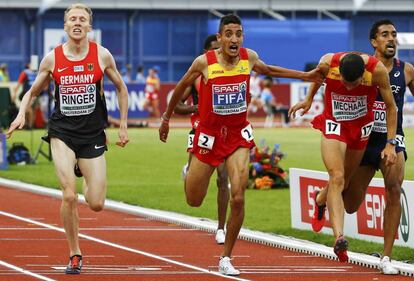 Ilias Fifa gana el oro europeo en los 5.000m en Ámsterdam en 2016.