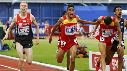 Ilias Fifa gana el oro europeo en los 5.000m en Ámsterdam en 2016.