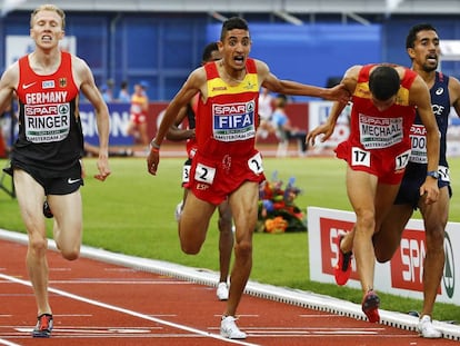 Ilias Fifa gana el oro europeo en los 5.000m en Ámsterdam en 2016.