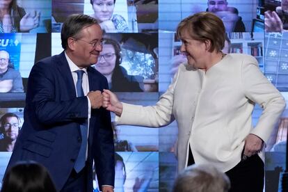 Angela Merkel y Armin Laschet, su sucesor en la CDU y candidato para las elecciones
