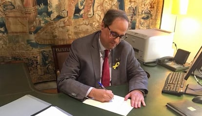 Quim Torra firma el decret per nomenar Consell Executiu.