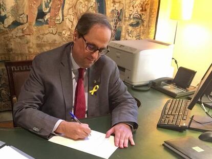 Quim Torra firma el decret per nomenar Consell Executiu.