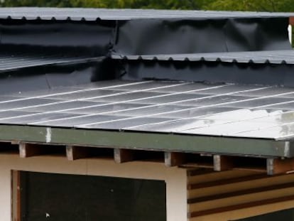 Solar panels on the roof of a home.