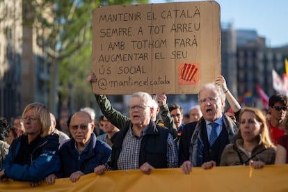 Manifestación por la situación del catalán Sant Jordi