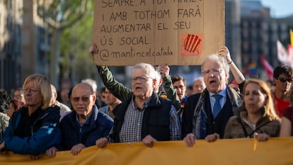 Manifestación por la situación del catalán organizada por Sant Jordi per la Llengua.