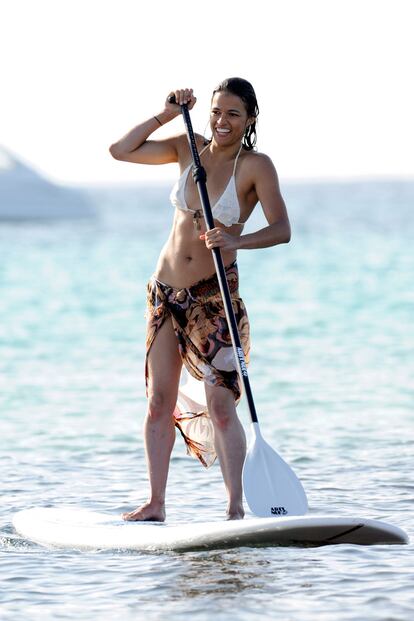 La actriz Michelle Rodriguez, también muy aficionada al paddle board.