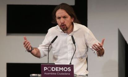 DVD 699  (15-11-14)  Clausura de la  Asamblea Ciudadana de Podemos. Pablo Iglesias.  Foto: Uly Mart&iacute;n.