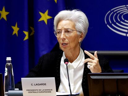 La presidenta del BCE, Christine Lagarde, en Bruselas, en febrero pasado. REUTERS/Francois Lenoir/File Photo