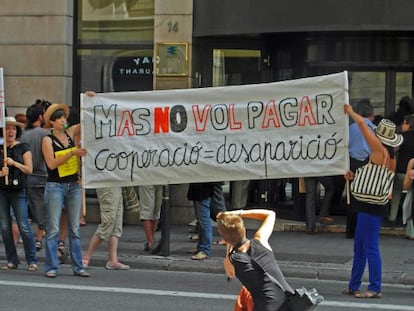 Una protesta en contra de los recortes publicada en la web de la Federación catalana de ONG.