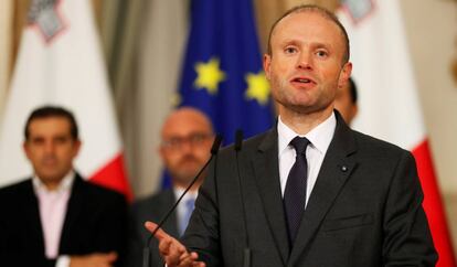 Joseph Muscat, en conferencia de prensa, este viernes en La Valeta.