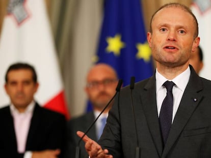 Joseph Muscat, en conferencia de prensa, este viernes en La Valeta.