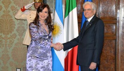 Cristina Fernández durante su encuentro con su homólogo italiano.