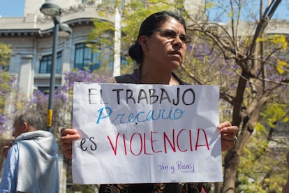trabajadoras de hogar manifestación de Pan y Rosas