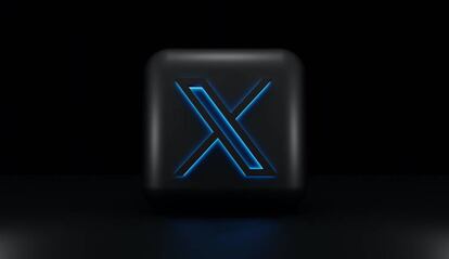 Logo de X con fondo negro