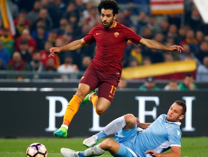 Mohamed Salah, en un Roma-Lazio.