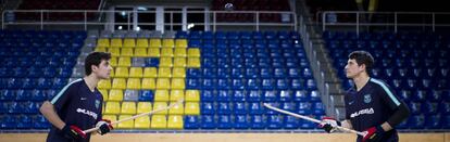 Ignacio Alabart y Pablo Álvarez, en el Palau Blaugrana. 