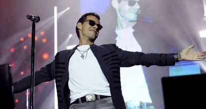 El cantante Marc Anthony, durante el concierto ofrecido en Marbella. 