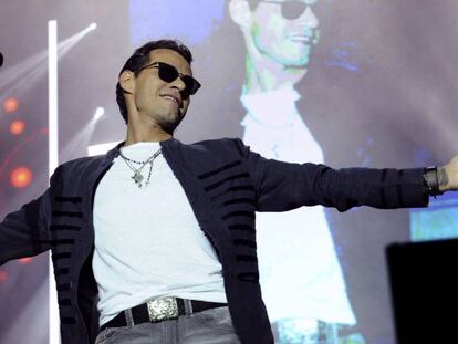 El cantante Marc Anthony, durante el concierto ofrecido en Marbella. 