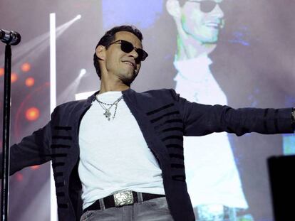 El cantante Marc Anthony, durante el concierto ofrecido en Marbella. 