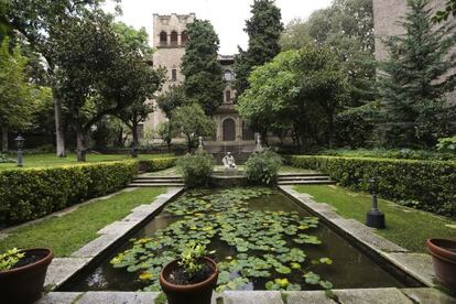 Los jardines del palacete de la calle Muntaner.