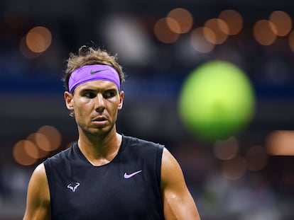 Nadal, durante el partido de semifinales del US Open de 2019 contra Berrettini.