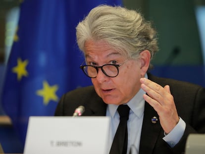 El comisario europeo de Mercado Interior, Thierry Breton, el 21 de abril en Bruselas.