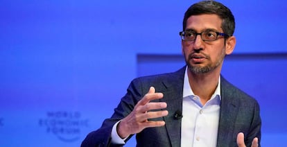 Sundar Pichai, CEO de Alphabet y Google, en la cumbre de Davos en enero.