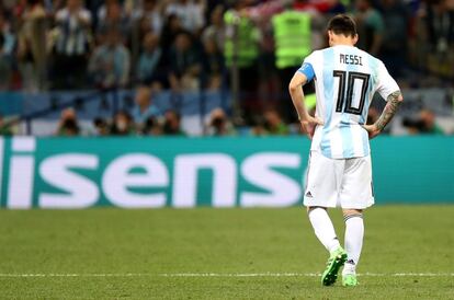 El jugador argentino Lionel Messi durante el partido frente a Croacia.