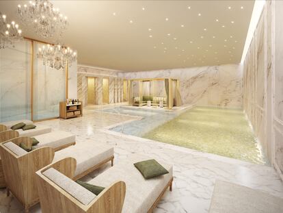 El preceptivo spa se define como “un palacio sumergido”.