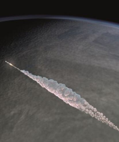 Simulación en 3D, realizada en superordenador, del estallido del asteroide de Cheliábinsk.
