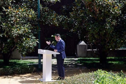 El presidente de Andalucía, Juan Manuel Moreno Bonilla, este viernes en la cumbre de presidentes del PP.